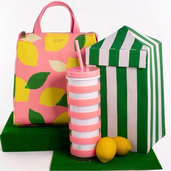NWT! Kate spade ♠️ tumbler in fun summer stripes design - Picture 4 of 12